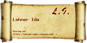 Lehner Ida névjegykártya